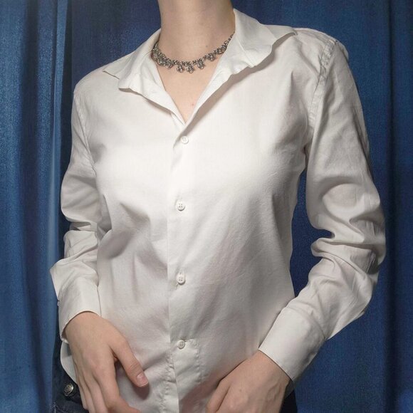 Vintage 90s designer perfect classy white button-up shirt - Picture 3 of 8